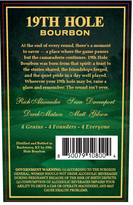 19TH Hole Bourbon label image 3