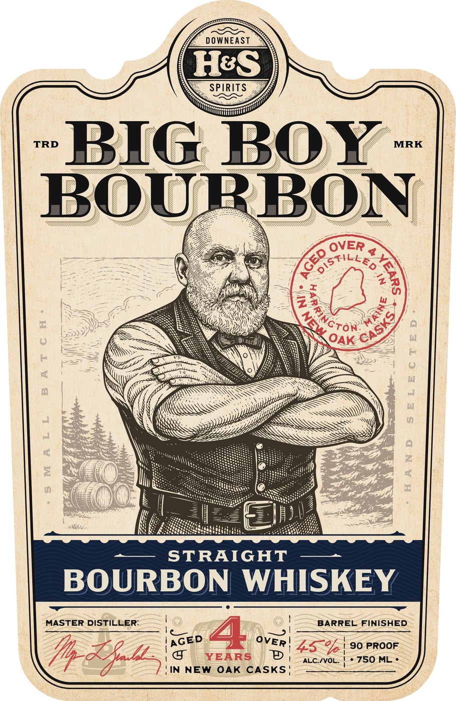 H&s Spirits label