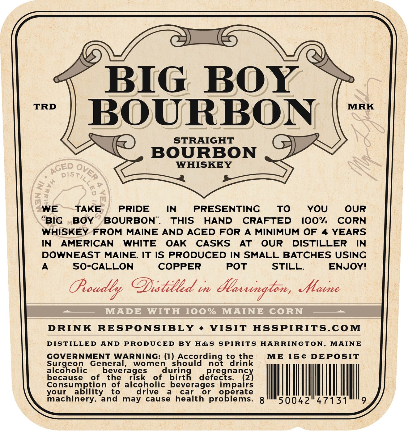 H&s Spirits Big Boy Bourbon label image 2