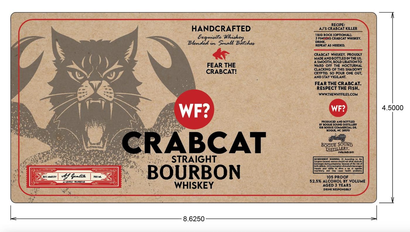 Crabcat Straight Bourbon Whiskey label
