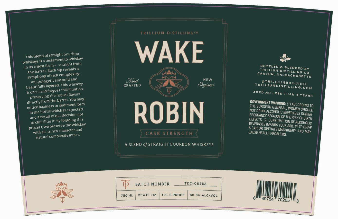 Trillium Distilling CO label