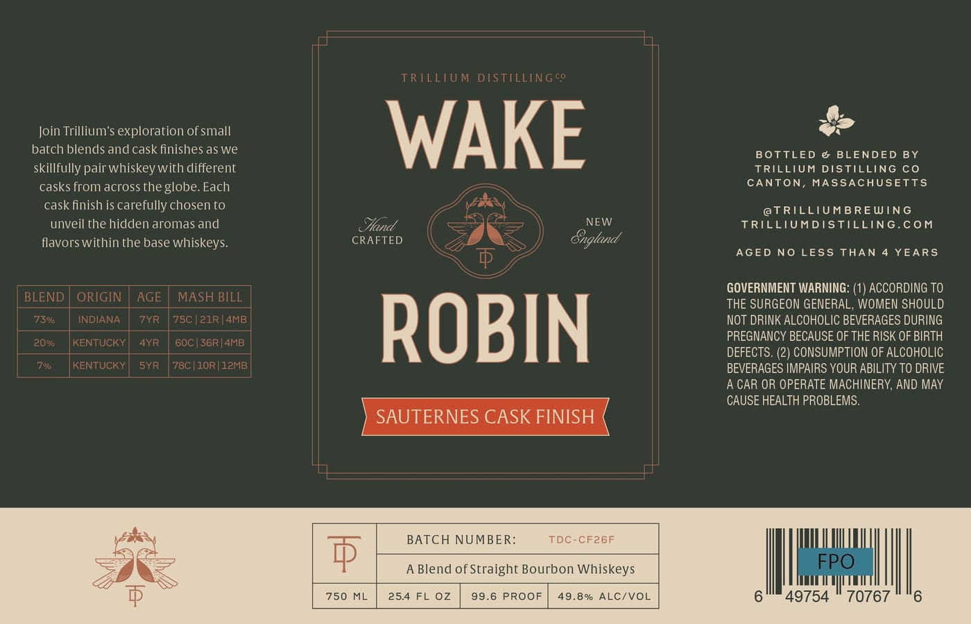 Trillium Distilling CO label