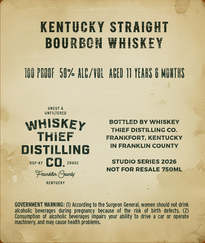 Whiskey Thief Distilling CO. Lost Barrel Bourbon label image 2