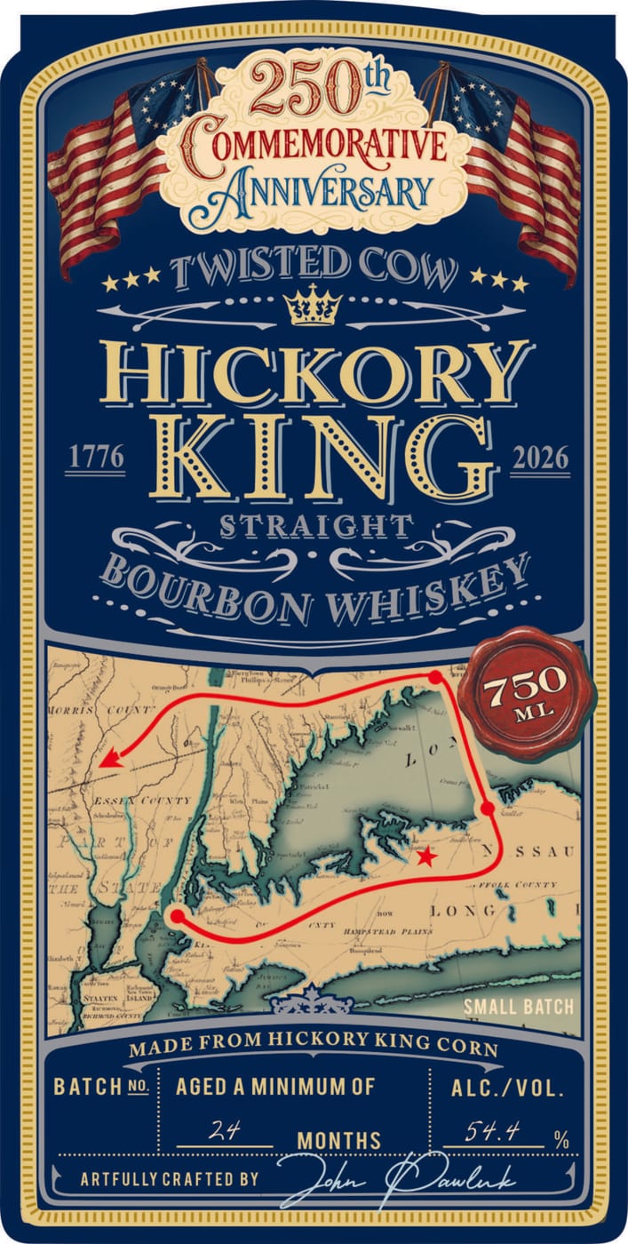 Hickory King Straight Bourbon Whiskey label