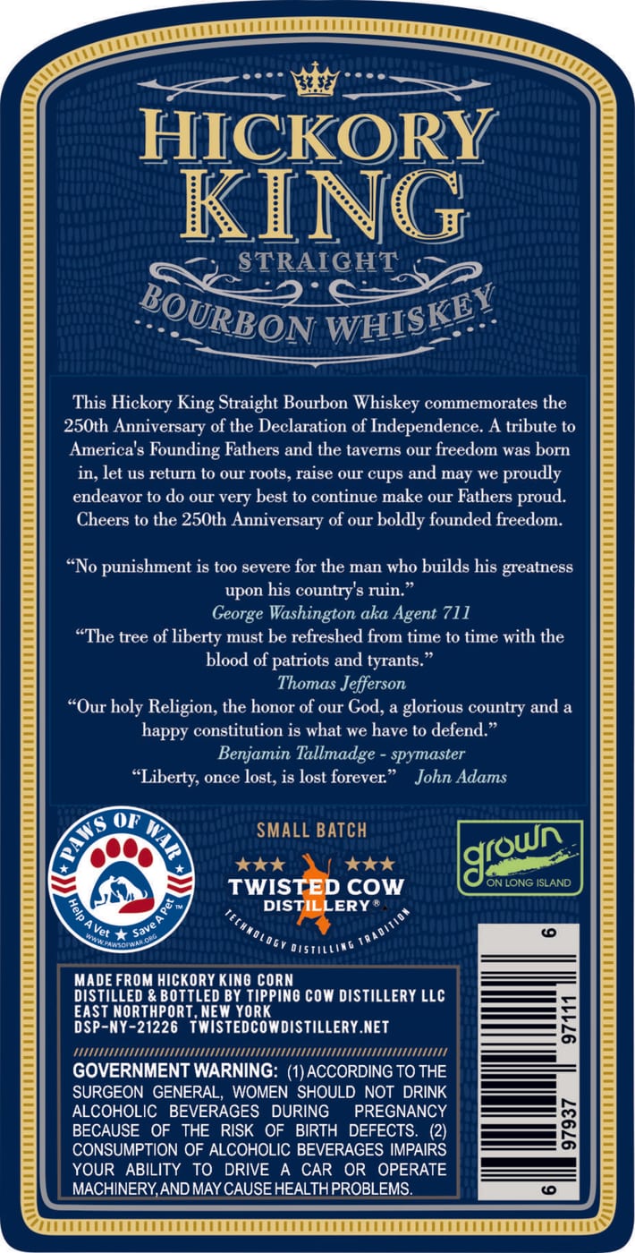 Hickory King Straight Bourbon Whiskey label image 2