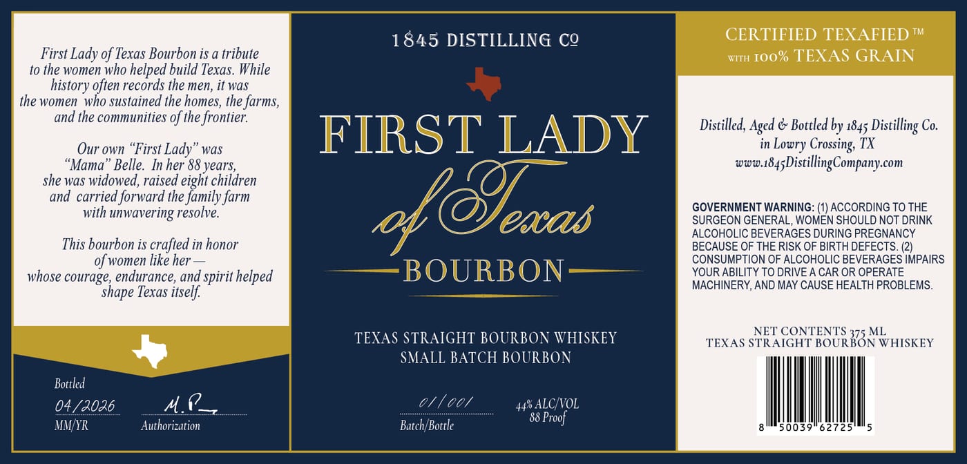 First Lady Of Texas label