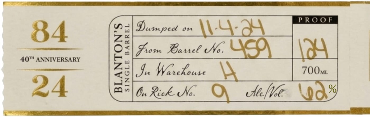 Blanton's 40TH Anniversary label image 3