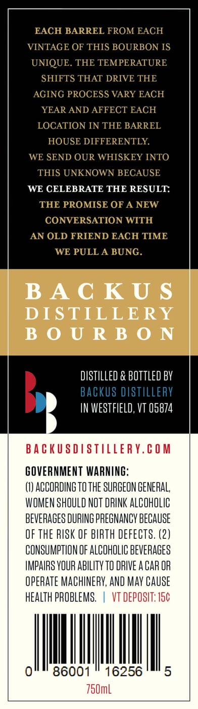 Backus Distillery, LLC label image 2