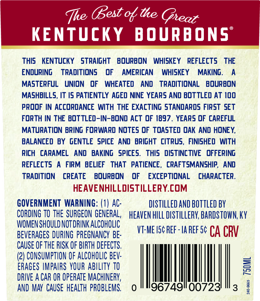 Heaven Hill Bottled-in-bond Double Mash label image 2