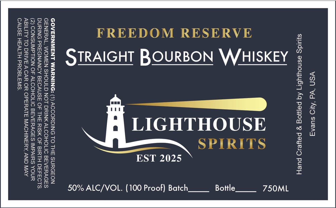 Lighthouse Spirits label