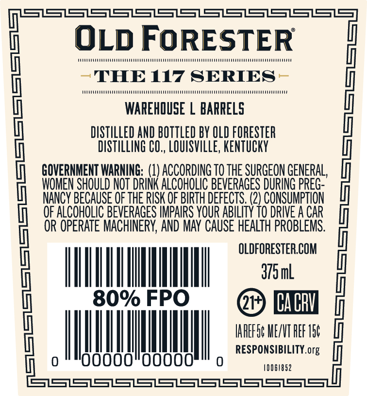 Old Forester Warehouse L Barrels label image 3