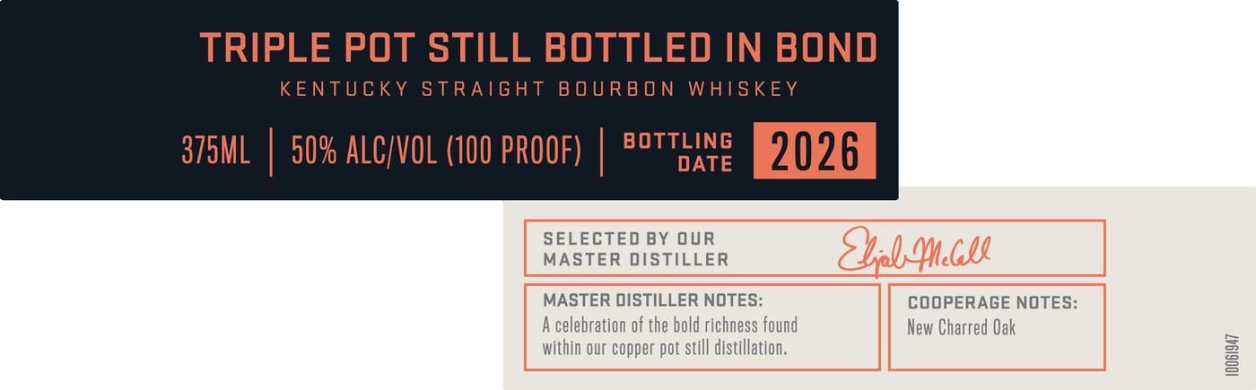 Woodford Reserve Triple Pot Still Bottled In Bond label image 2