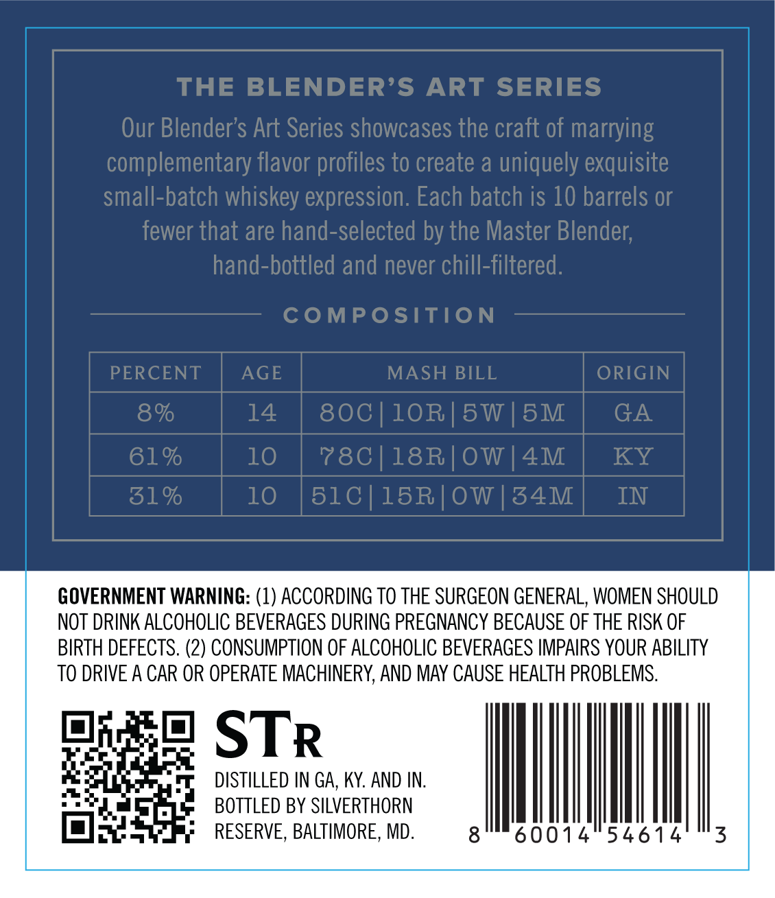 Silverthorn Reserve Blender's Art The Bourbon Blend label image 3