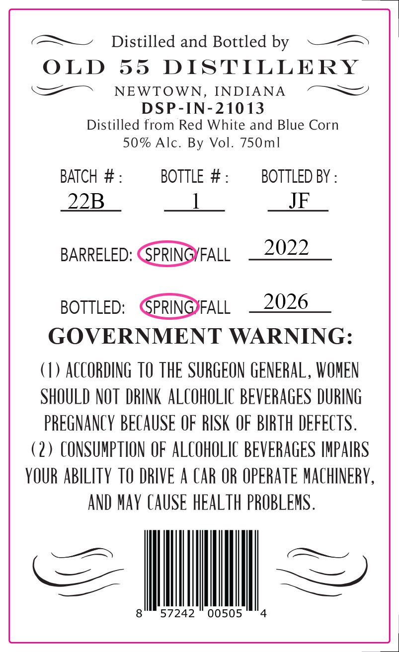 Old 55 Bourbon label image 2