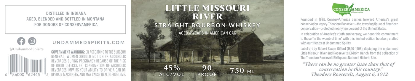 Little Missouri River Straight Bourbon Whiskey label
