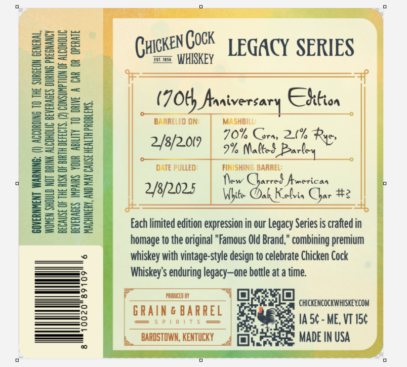 Chicken Cock Whiskey label image 3
