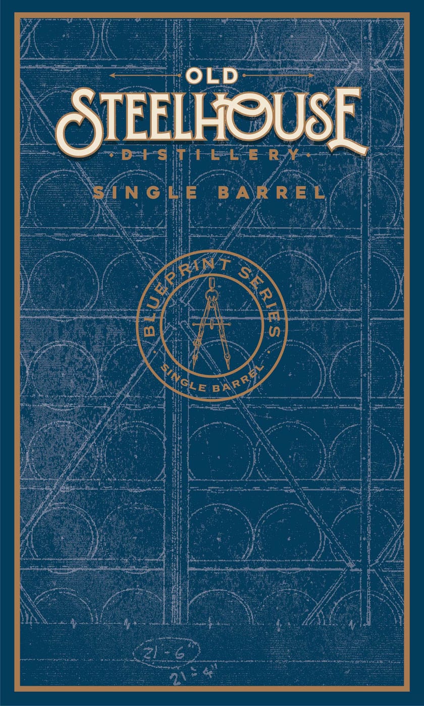 Old Steelhouse Distillery Blueprint Series label