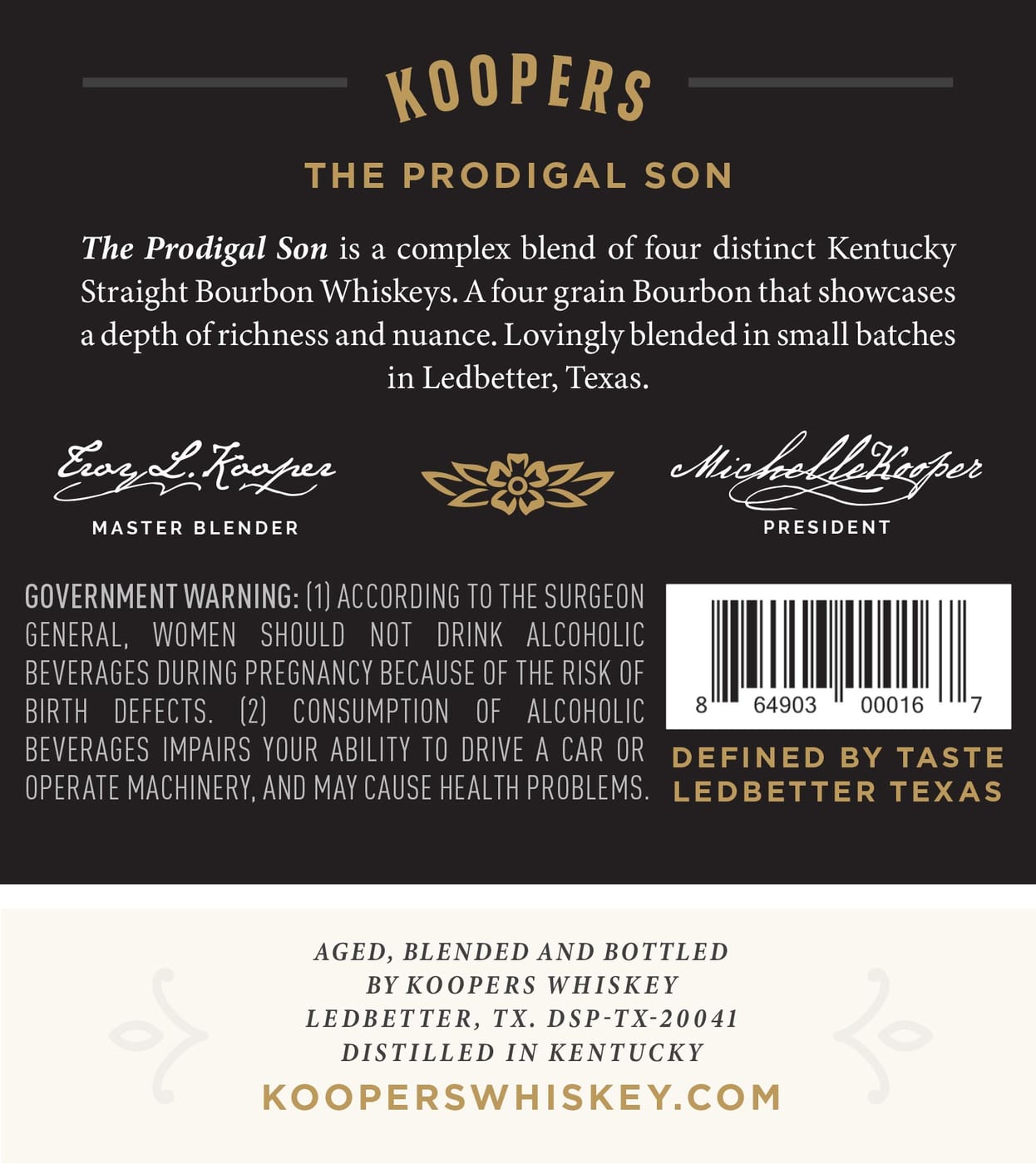Koopers The Prodigal Son label image 2