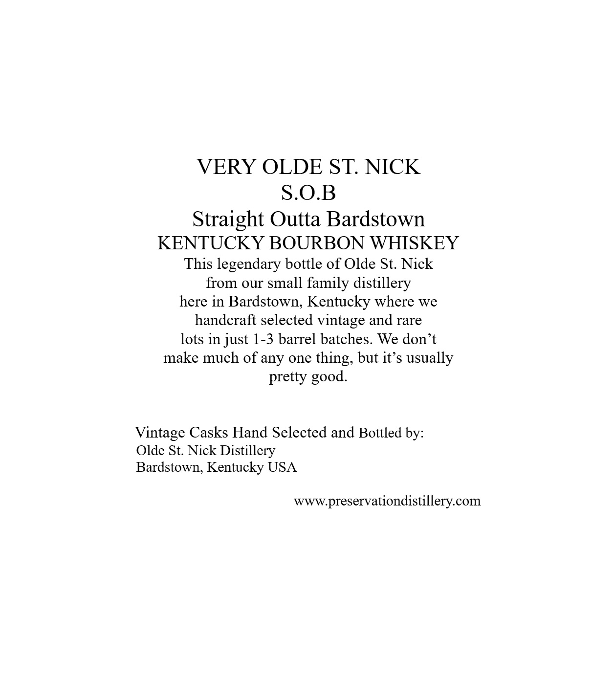 Very Olde St. Nick label