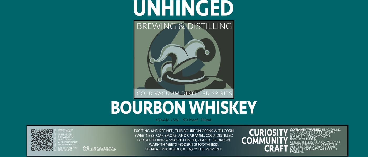 Unhinged Brewing & Distilling label