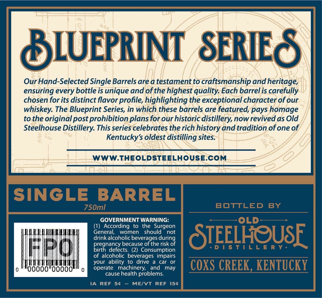Old Steelhouse Distillery Blueprint Series Single Barrel label image 2