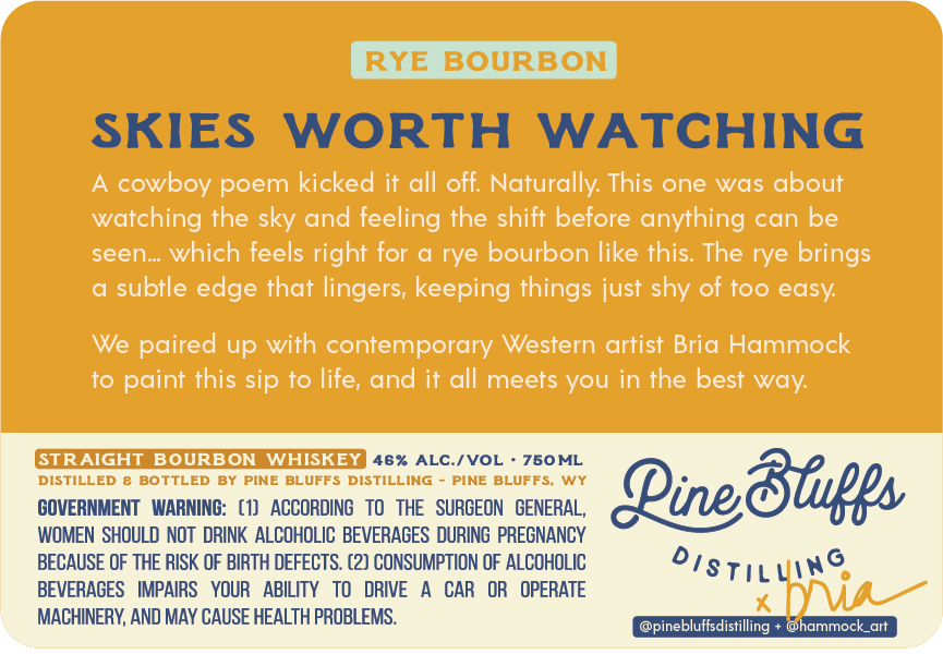 Pine Bluffs Distilling Rye Bourbon label image 2