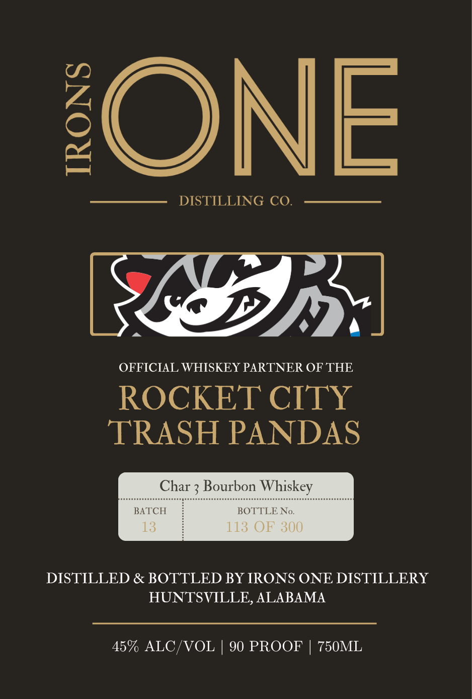 Irons One Distillery label