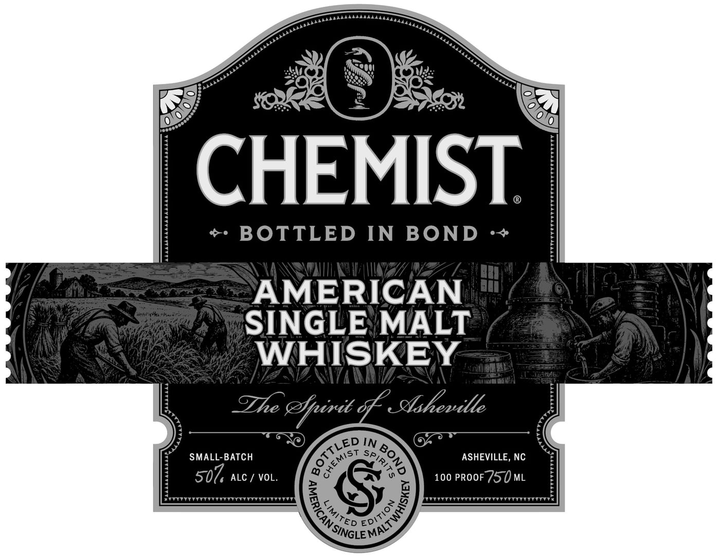 Chemist Spirits label