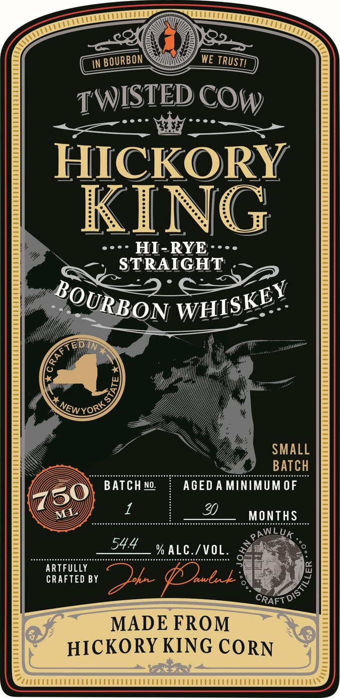 Hickory King Hi-rye Straight Bourbon Whiskey label
