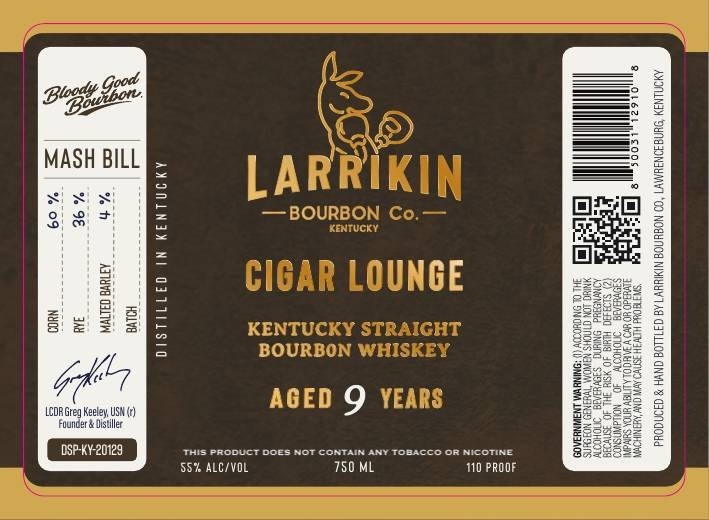 Larrikin Bourbon CO. label