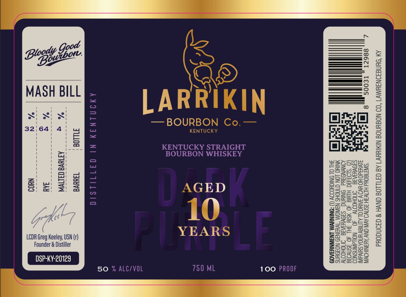 Larrikin Bourbon CO. label