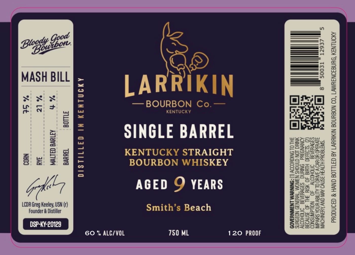 Larrikin Bourbon CO. label