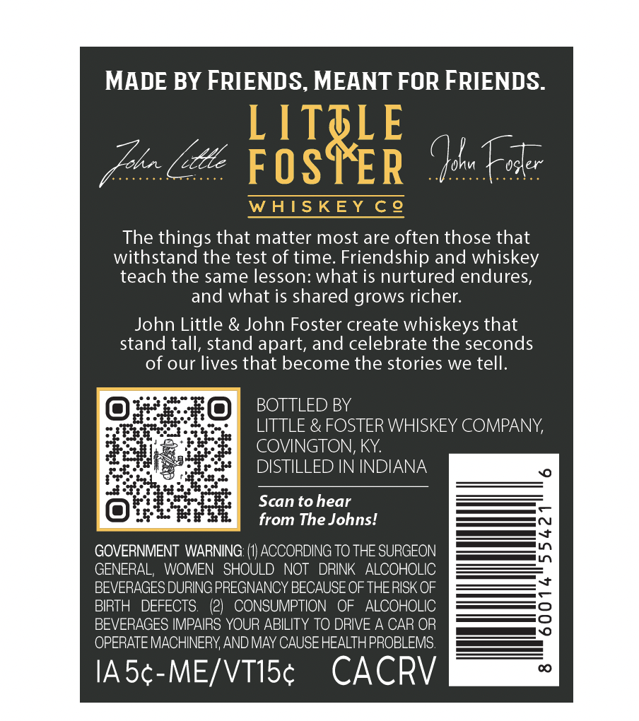 Little & Foster Whiskey CO Single Barrel label image 2