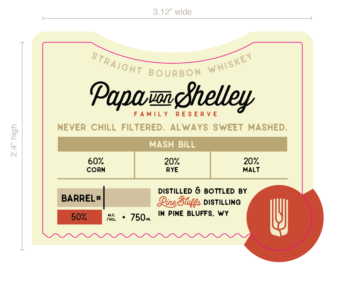 Pine Bluffs Distilling label