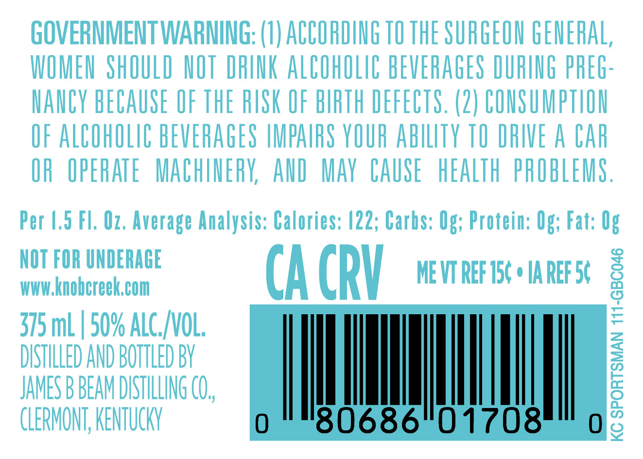 Knob Creek label image 3