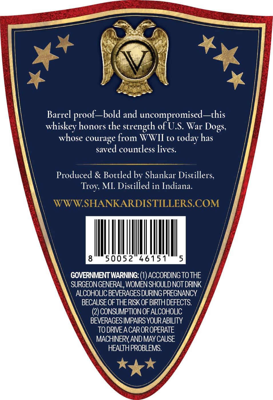 Varchas War Dog Memorial Edition Barrel Proof Straight Bourbon Whiskey label image 2
