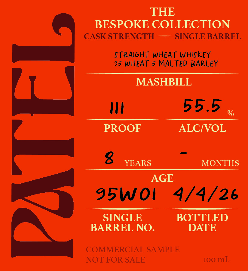 Straight Wheat Whiskey label