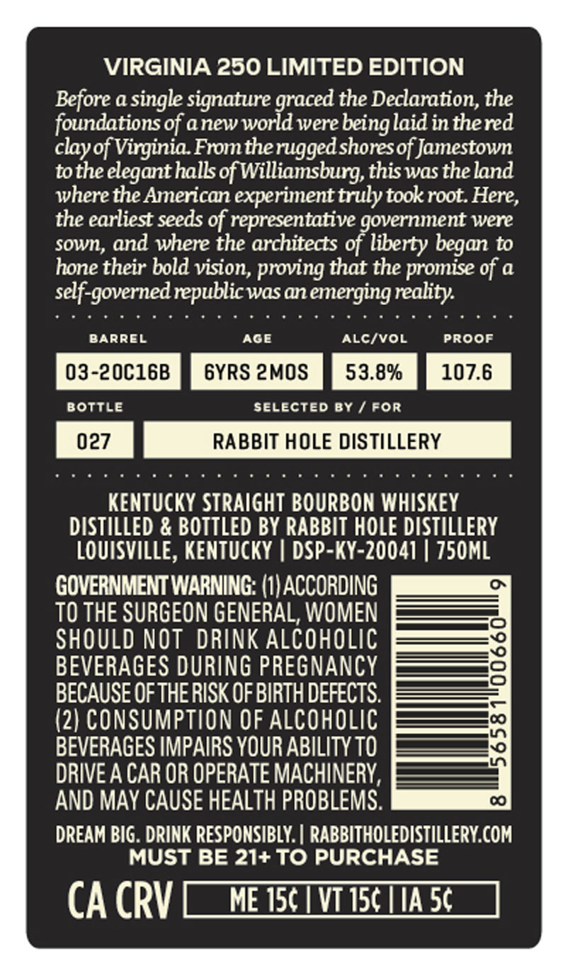 Rabbit Hole Distillery label image 3