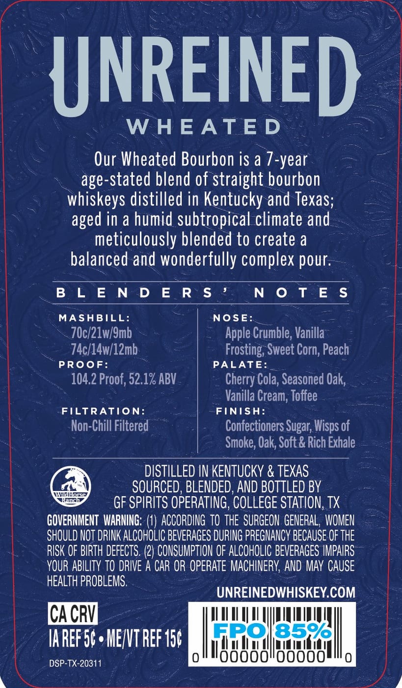 Unreined Wheated label image 2
