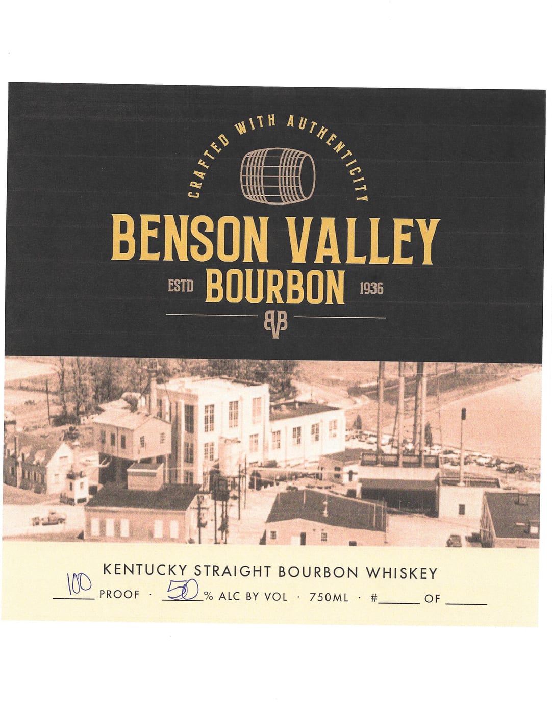 Benson Valley Bourbon label