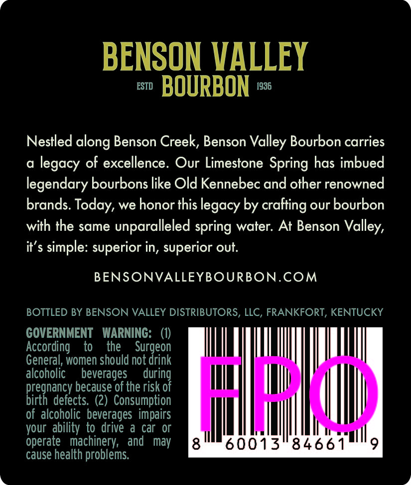 Benson Valley Bourbon label image 2