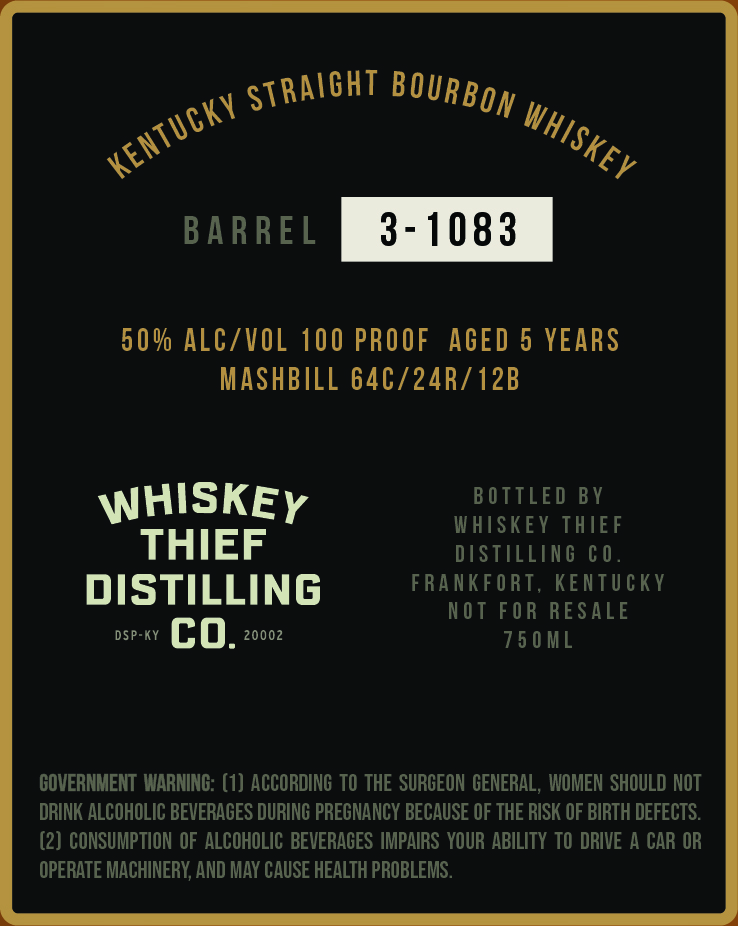 Whiskey Thief Distilling CO. Bc Wood label image 2