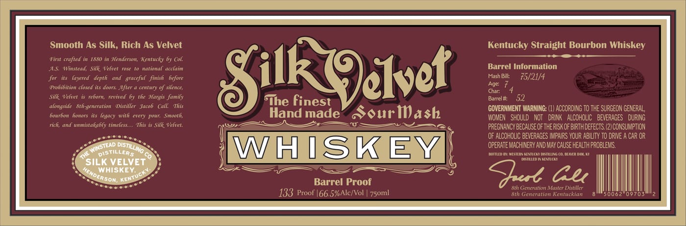 Silk Velvet Whiskey label