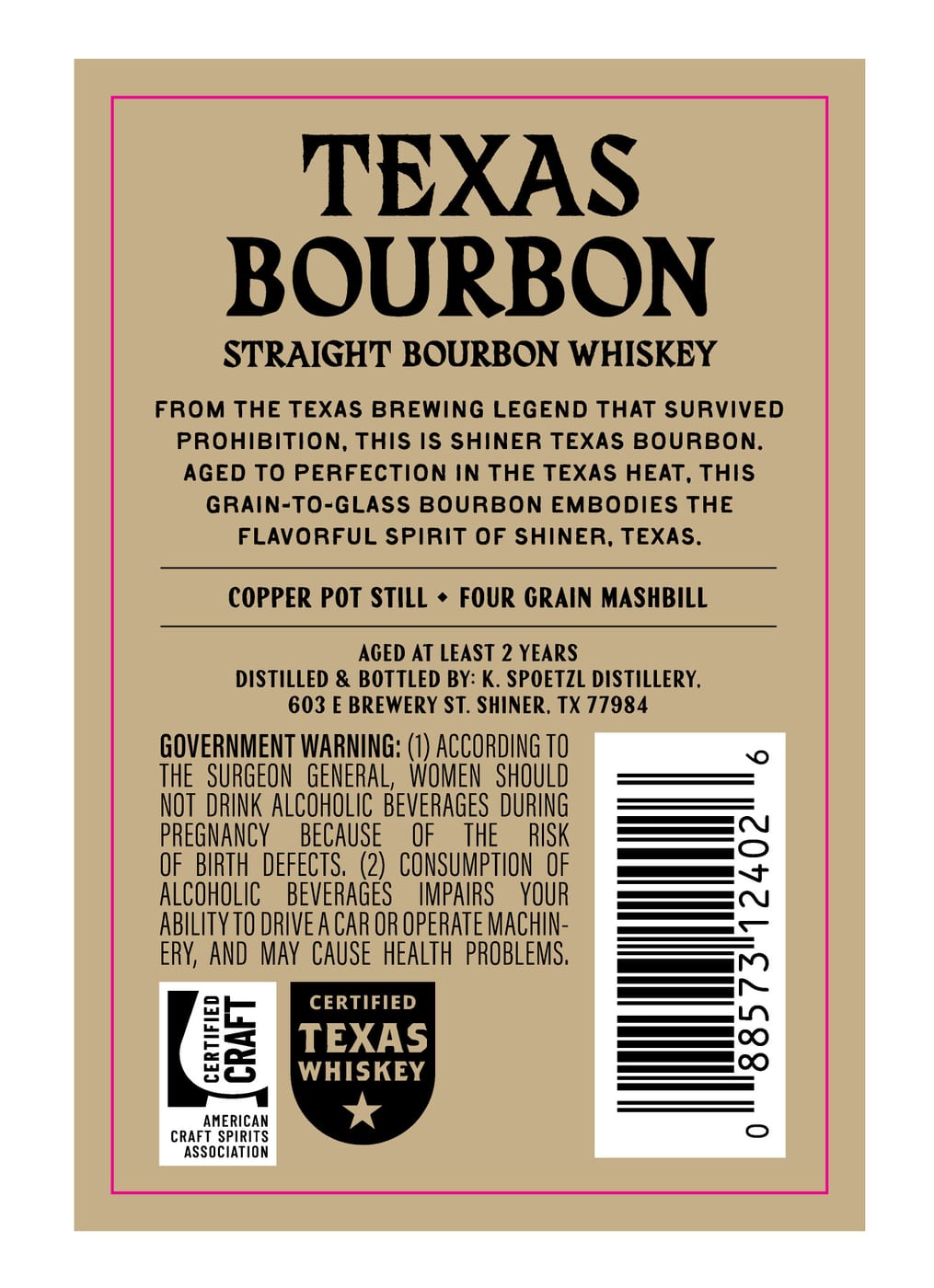 Shiner Texas Bourbon label image 2