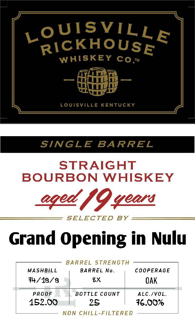 Louisville Rickhouse label