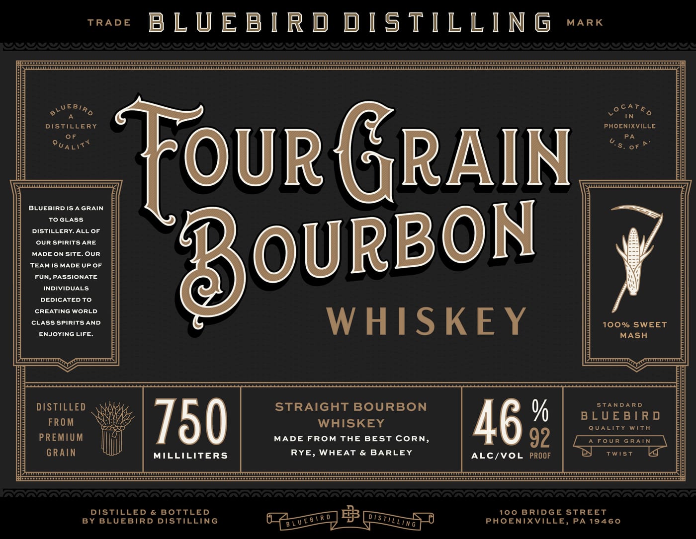 Bluebird Distilling label