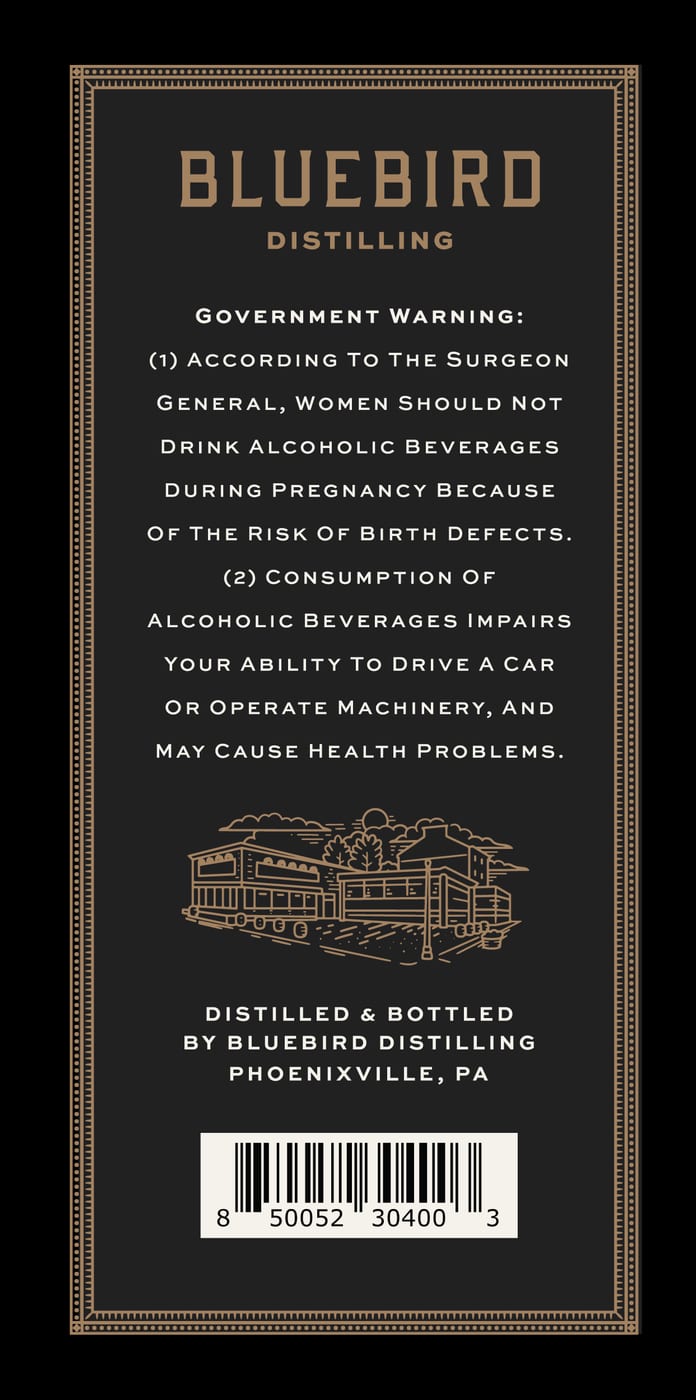 Bluebird Distilling Four Grain Bourbon label image 3