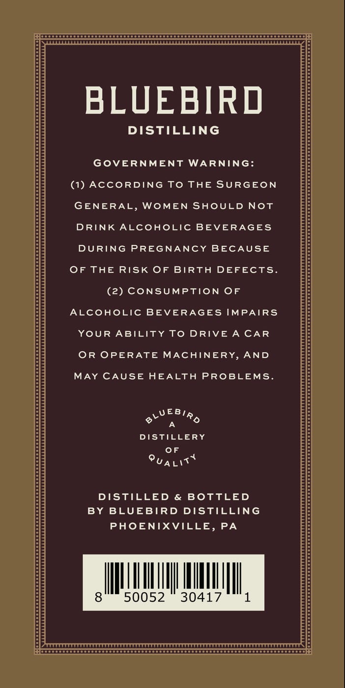 Bluebird Distilling Sportsman 'art Of The Fly' label image 2