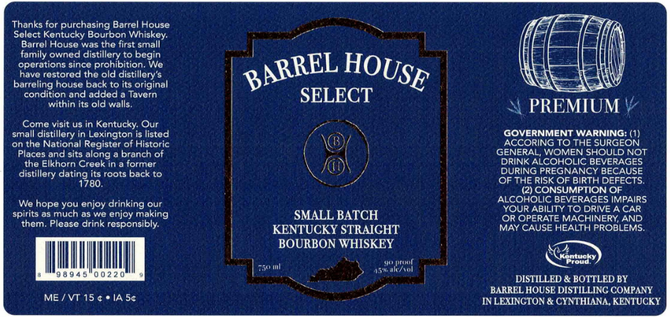 Barrel House Select label