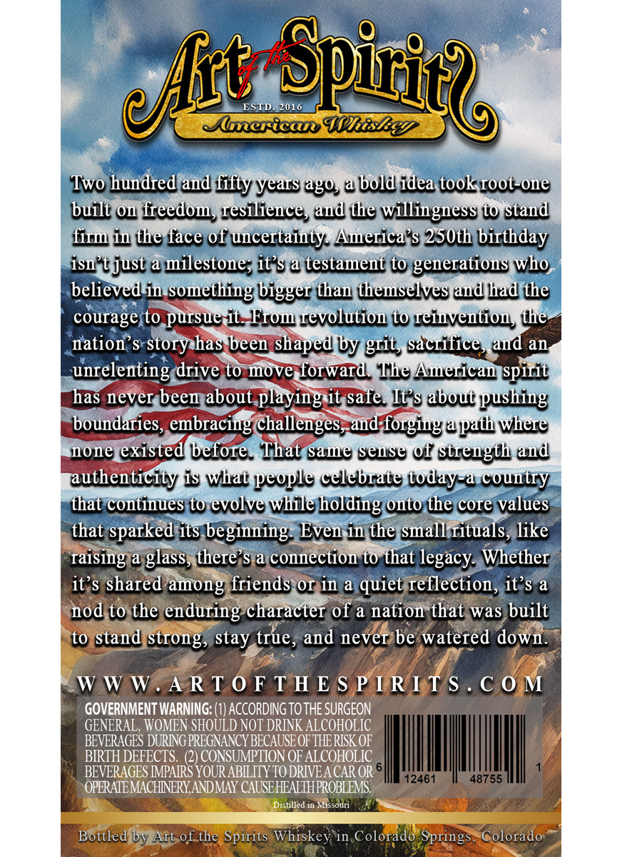 Art Of The Spirits American Whiskey America 250 label image 2